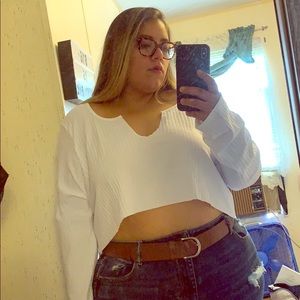 PLT white crop top.